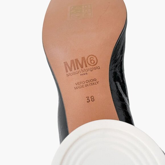 MM6 Maison Margiela Tin Can Boots EU 38 US 7 Black Knee High Block Heel Tall - Picture 11 of 13